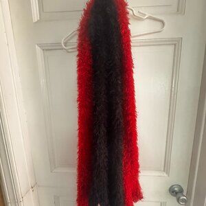 Super soft and FUN black and red boa scarves!